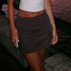 Brandy Melville Dark Gray Cargo Mini Skirt